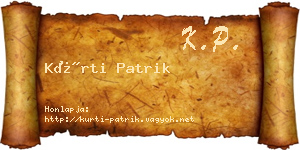 Kürti Patrik névjegykártya